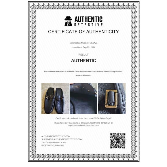 Gucci Womens Vintage 90's Gold Tone Buckle Slip On Mules Black Size 7B - Picture 12 of 12